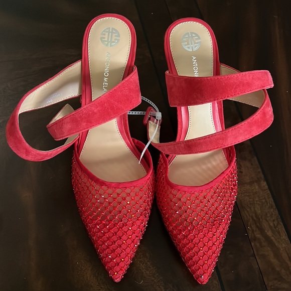 Antonio Melani Emme Suede Mesh Rhinestone Pumps - Picture 3 of 9